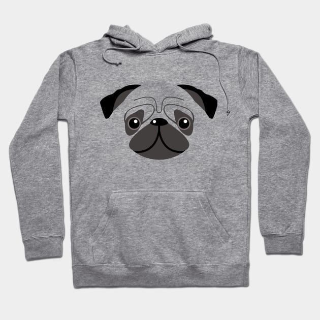 Pug dog face Hoodie by ShirtBricks
